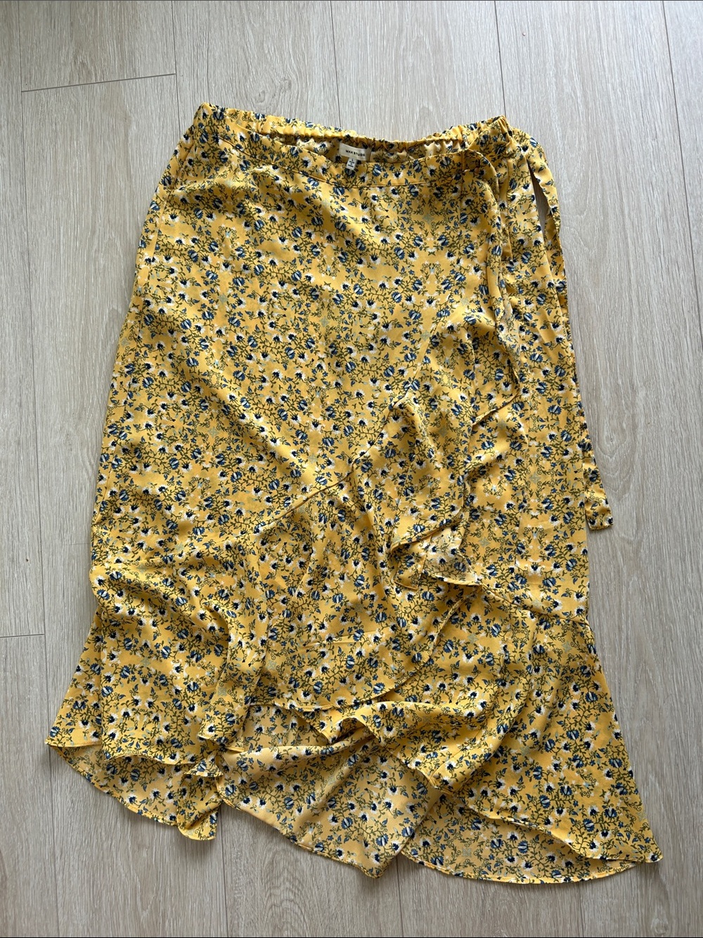 H&M Yellow Floral Wrap Skirt